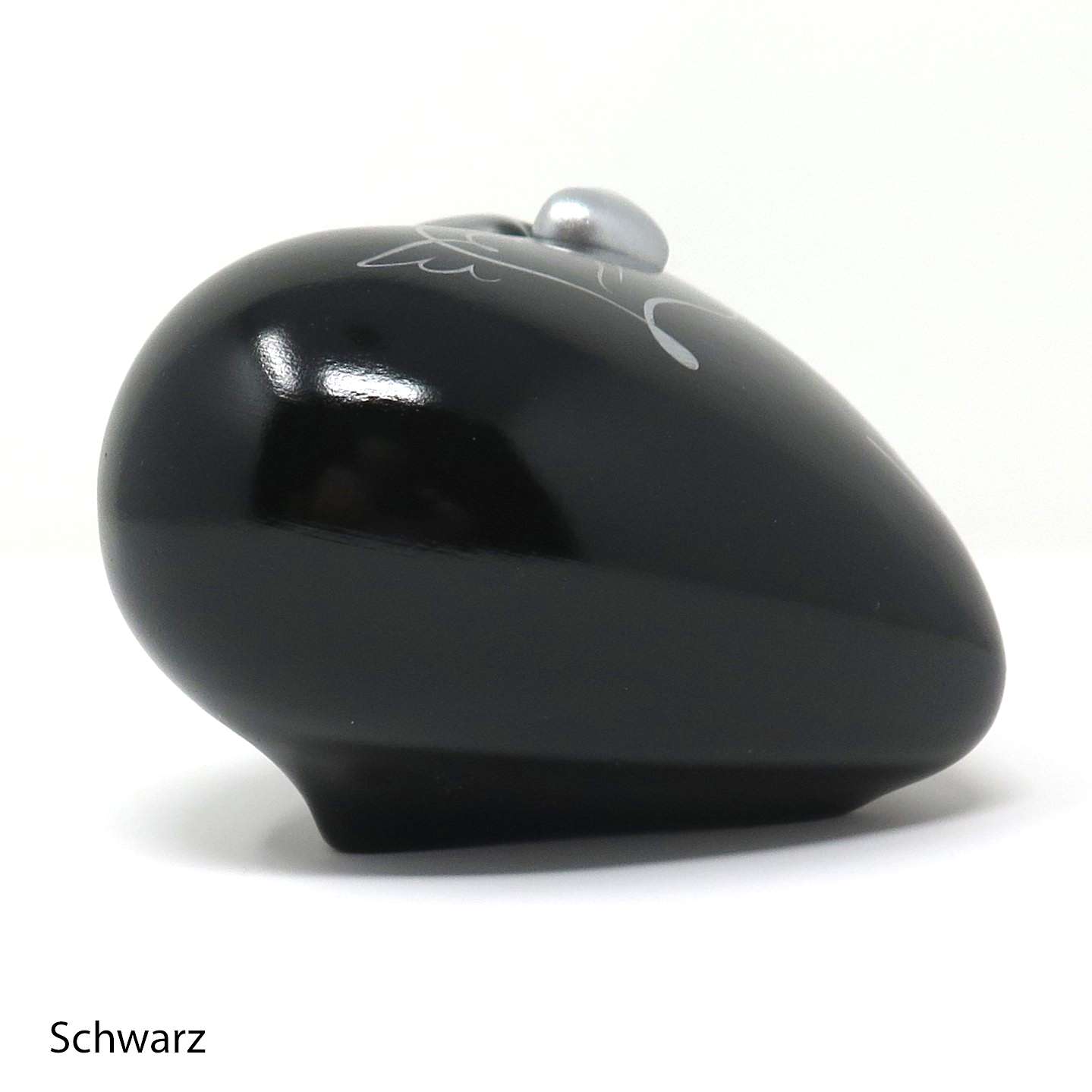 Tierurne in Herzform mit Herzzeichnung Schwarz