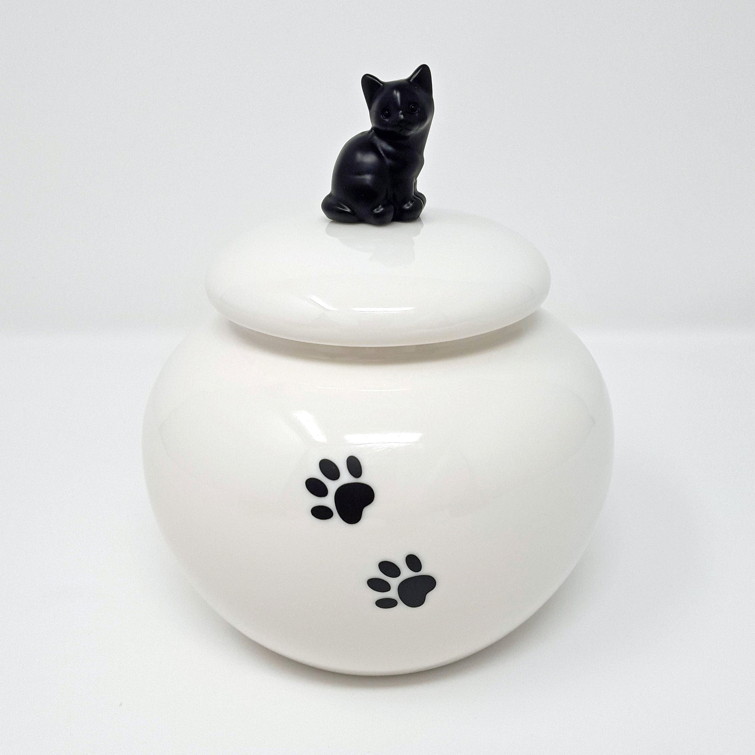 Tierurne aus Keramik Katzenurne Tabby