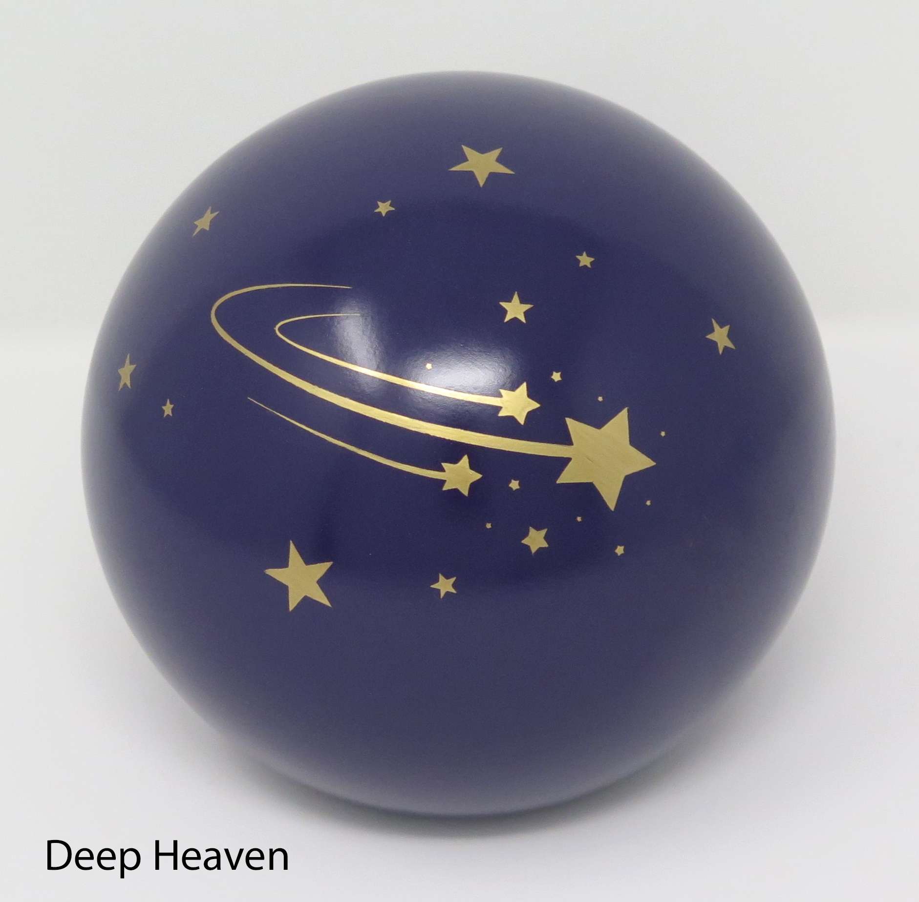 Tierurne in Kugelform mit einer Sternschnuppe und Sternen bemalt Deep Heaven