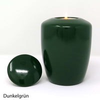 Tierurne mit Teelichteinsatz Dunkelgrün